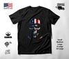 American Flag Hooded Skull Portrait T-Shirt Black Unisex S-2XL