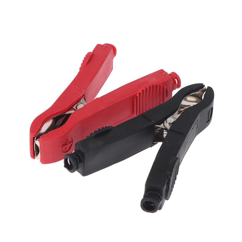2PCS 50A Red Black 75mm Insulation Fully Enclosed With Fuse Electrician Test Clip Battery Test Lead Clip Alligator Clip