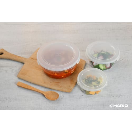 Hario heat-resistant glass storage container round 300ml MST-30-TW set of 6