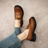 British Style Small Leather Shoes Retro Mary Jane Shoes One-Word Buckle Flat-Soled Single Shoes Women'S Real Leather Shoes