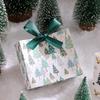 WTEMPO 60PCS 3-Style DIY Creative Ribbon Bow Foldable Paper Boxes Christmas-themed Festive Gift Boxes Christmas Tree Pattern Printed Packaging Boxes