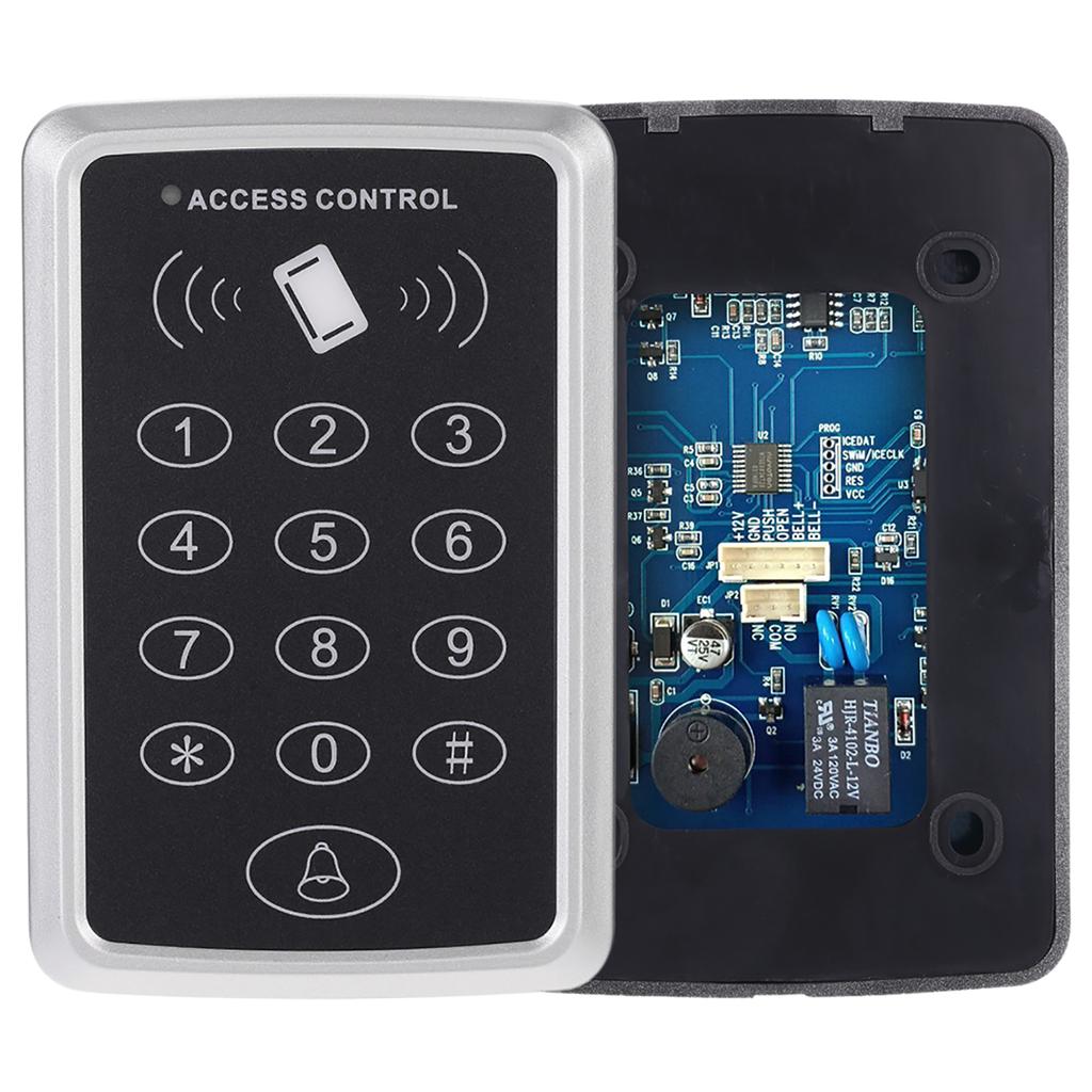 125KHz Proximity Single Door Access Control System Keypad with 10pcs ID Keyfobs for Security, Smart Card Standalone Reader Supports Passwo