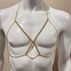 Bikini Chest Chain for Women Rhinestones Crossed Chain Electroplate Body Chain Night Club Body Jewelry for Formal Event