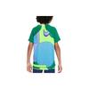 Nike Dri-FIT Performance Graphic Print Crew Neck Short Sleeve T-Shirt Kids Tops Peacock-Green DQ8958-365