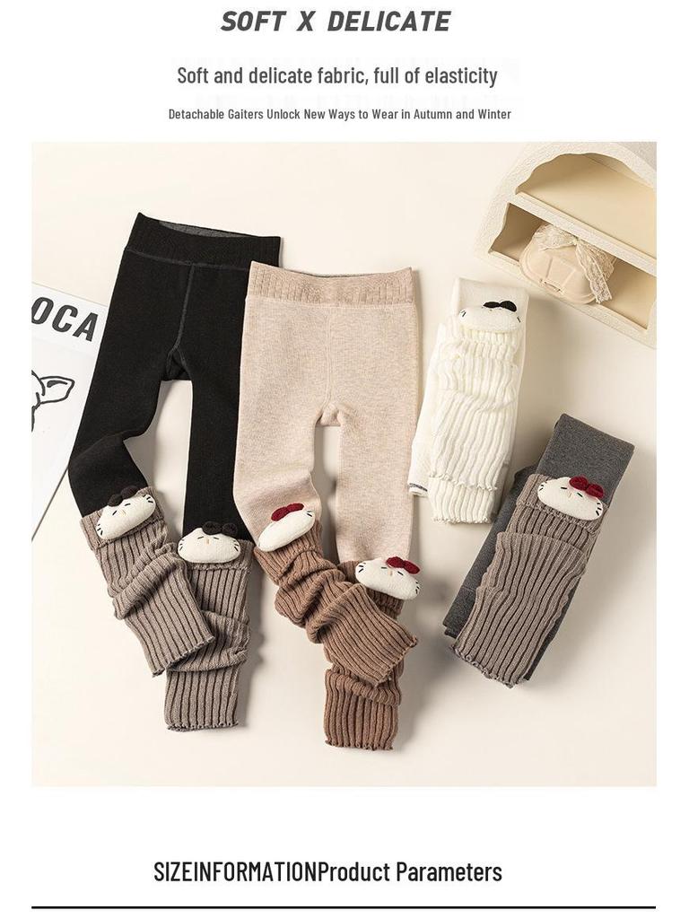 Kids' Winter Bow Cat Leg Warmers - Korean Style Over-the-Knee Socks for Girls