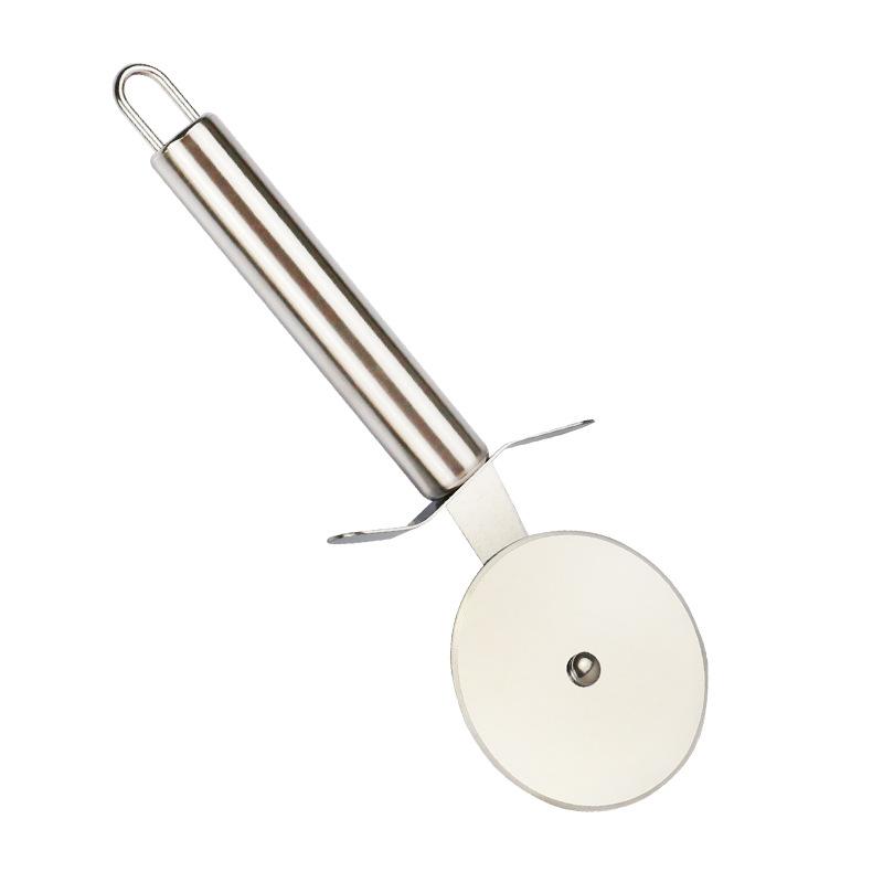 Stainless steel round tube handle pizza wheel knife 6.5CM stainless steel pizza shovel knife PIZZA CUTTER