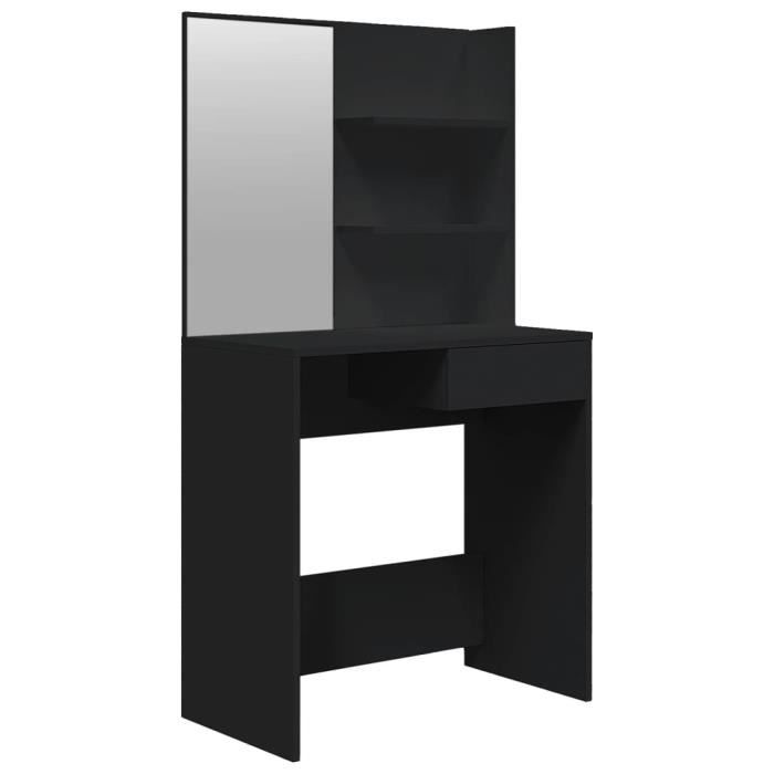 Dressing Table with Black Mirror 74.5x40x141 Cm