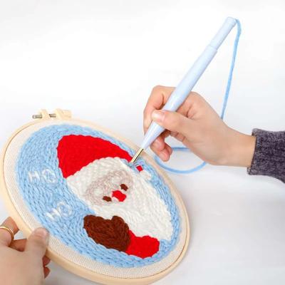 Colorful Plastic Handle Adjustable Punch Needle Russian Punch Embroidery Needle Household Handicraft Wool Embroidery Tool Pen
