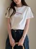 Korean Style Loose Round Neck Letter Print Short Sleeve T-Shirt - Elegant, Versatile, Daily Wear Top