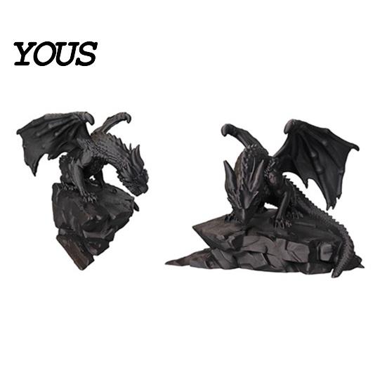 Dark Fantasy Room Ornament 3D Printed Rock Dragon Statue, Figurine, Gothic Desktop Home Decor for Bookshelf Decor, Collectible Ornament, Gift