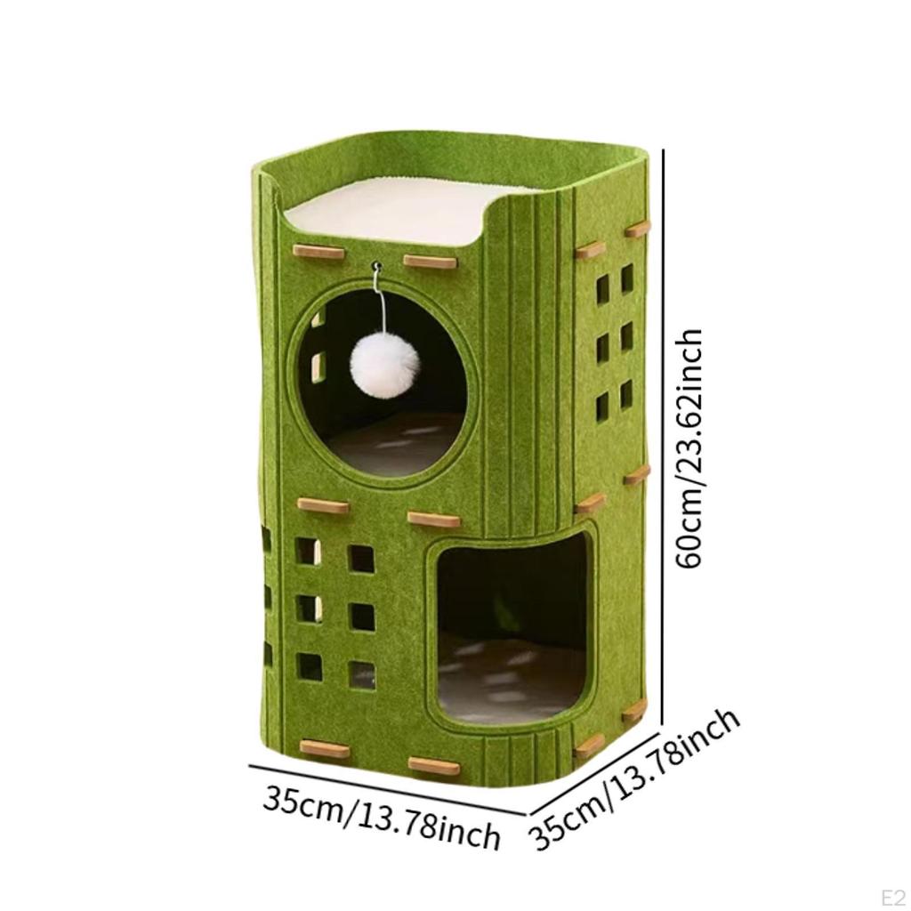 Katzenbett Höhle Haus Versteckmöbel Haushalt Mehrschichtig mit Spielzeug für Kätzchen Spielen Indoor