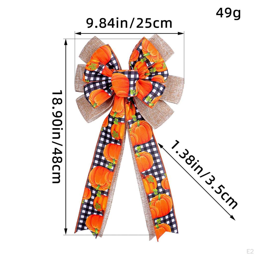 Fall Wreath Bow Thanksgiving Autumn Decorative Party Favor for Home