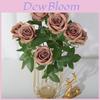 Artificial Ninehead Rose Bouquet Wedding Decor Silk Flowers For Home And Event Use