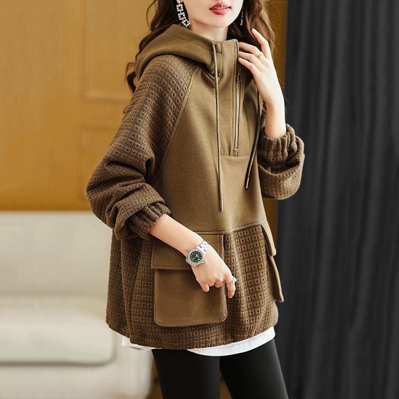 

DIMANAF 2024 Осень Зима Винтажные Пуловеры Топы Женщины Плюс Размер Одежда Толстовки Свитшоты Оверсайз Свободный Повседневный M чёрный