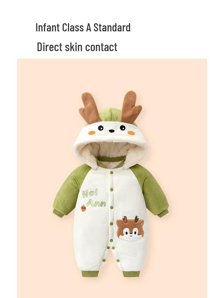 Newborn Winter Fleece Romper - Warm Harem Pajamas for Boys & Girls