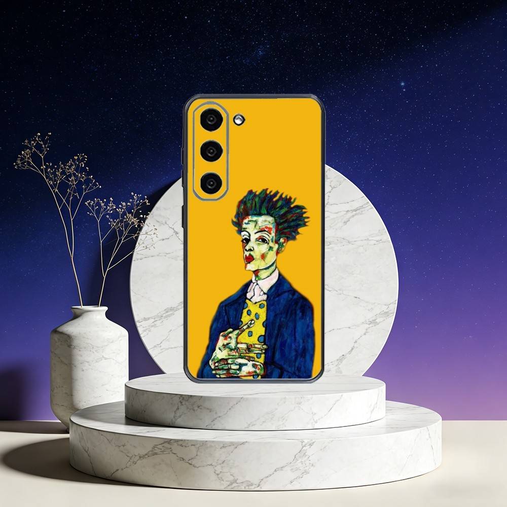 

E-Egon S-Schiele Phone Case For Samsung Galaxy A73,A72,A71,A70,A53,A52,A51,Others Soft Black Cover Samsung a71 4g