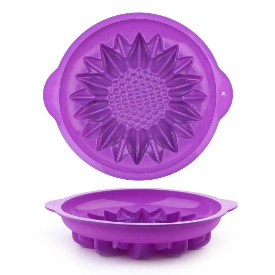 Yousheng Large Sunflower Cake Mold Silicone Birthday Cake Baking Tray Flower Shaped Non-Stick Cake Pan for Baking Loaf Muffin Brownie Cheesecake Pie