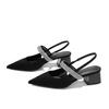 Women's Summer Sandals Pointed Head Sandals Summer 2025 New Daily Commuting Thick Heel Bag Head Women's Sandals