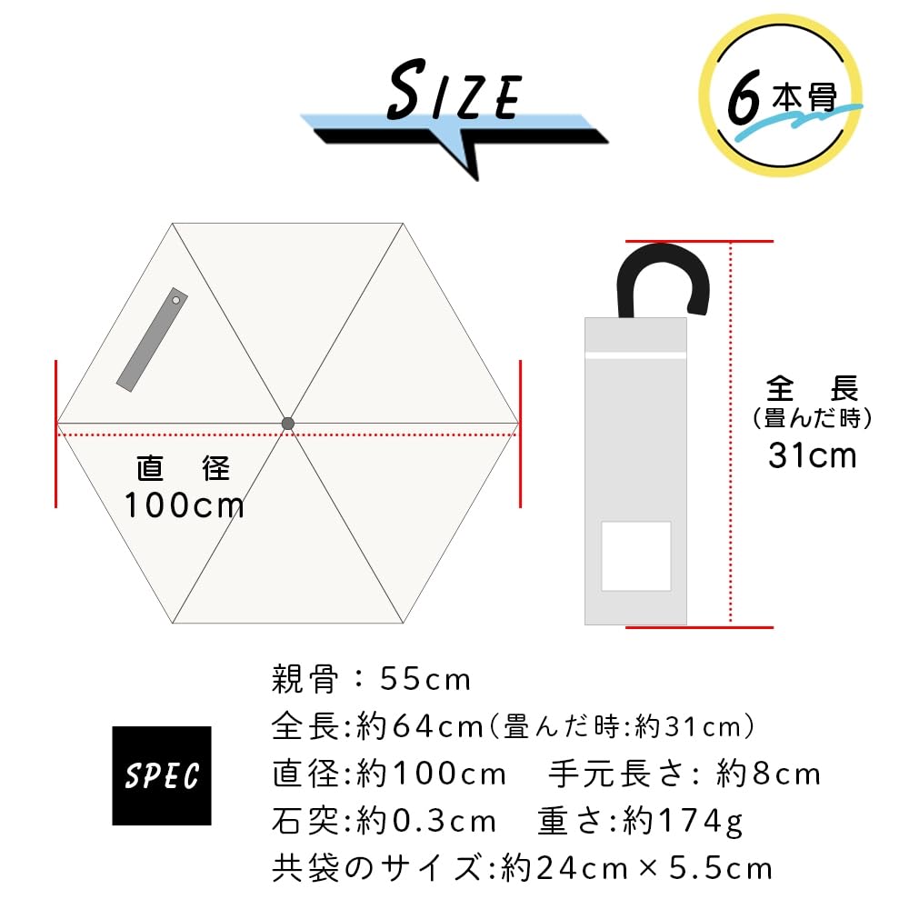 Ogawa Folding Manual 6 Peanuts 90623 (Ogawa) [2025] Umbrella, Open, 55cm, Ribs, Snoopy/Mint, Water-Repellent,