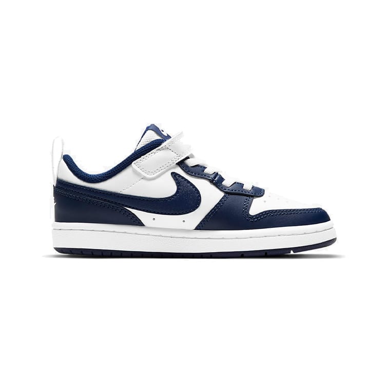 Nike Court Borough 2 White Blue Low top Skateboard Shoes Children Aged 3 7 Years Old BQ5451-107