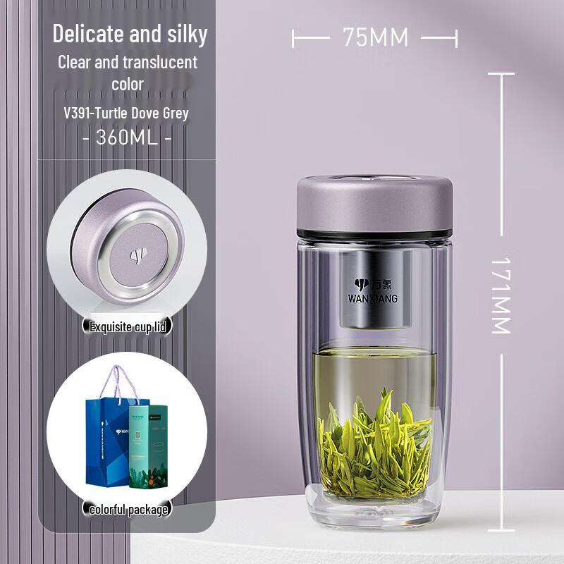 Wanxiang V391 Double-Layer Glass Tea Infuser