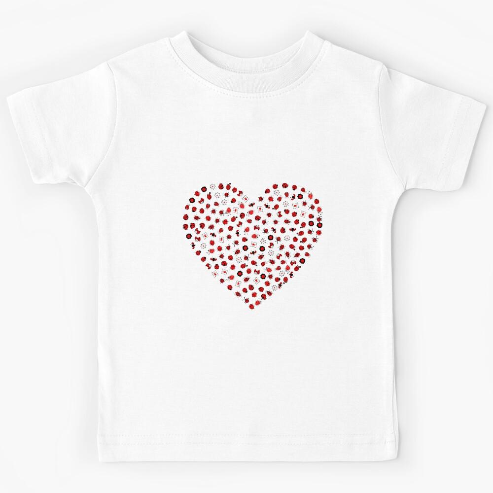 Ladybugs Heart Kids T-Shirt 110