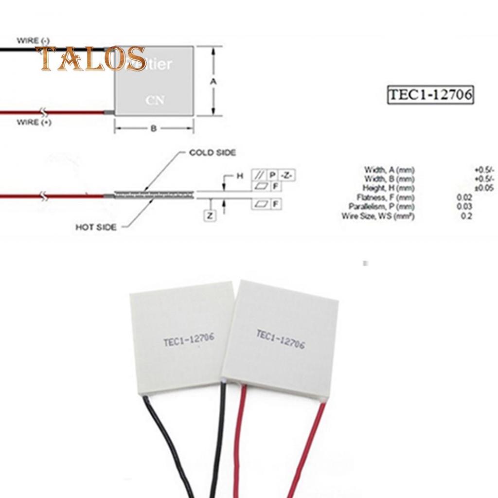 5-Pack TEC1-12706 Thermoelectric Peltier Cooler Plates With