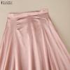 ZANZEA Women Elegant Casual Solid Color Satin A-line Skirts