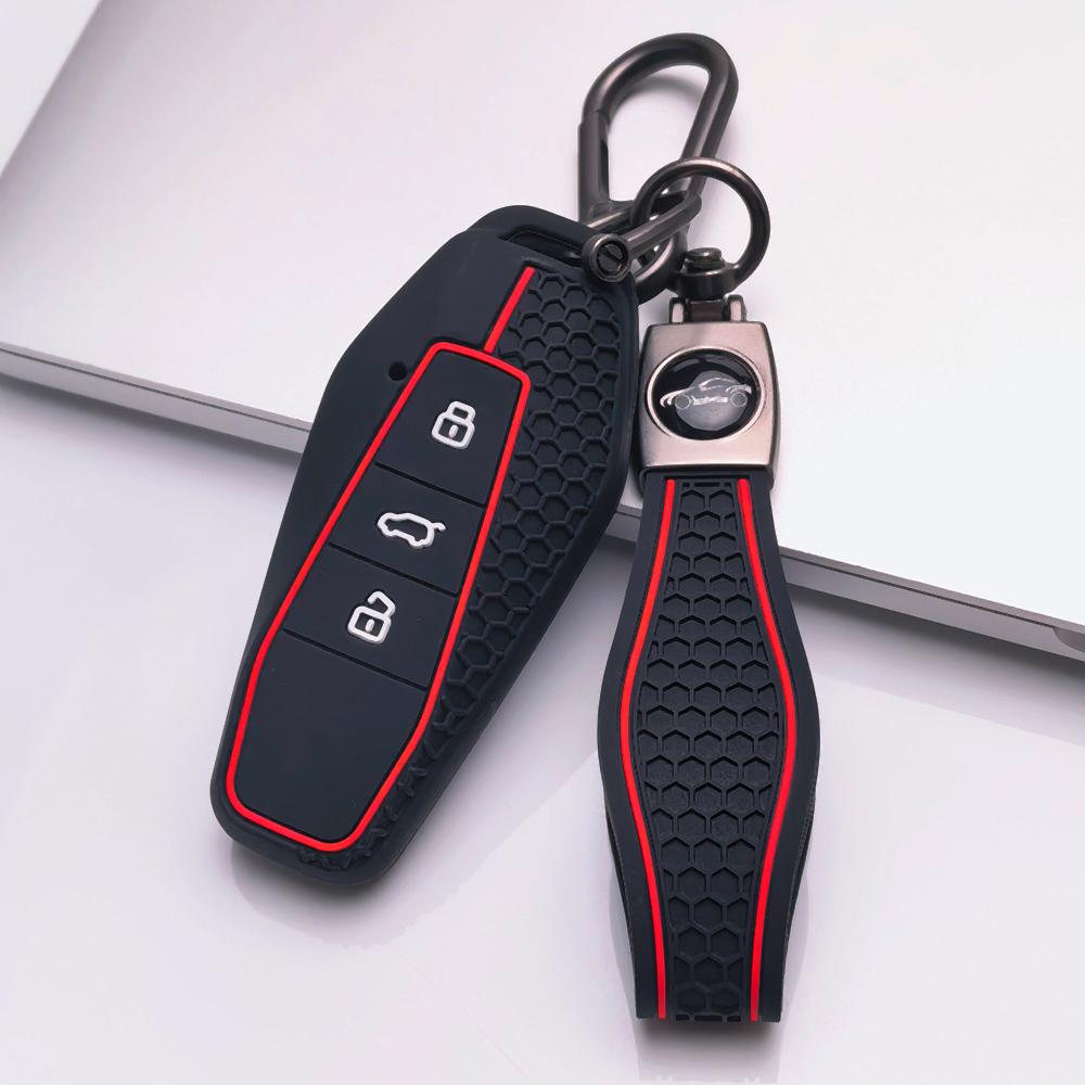 Schlüsselanhängerhülle für Chery GT iCAR Shuxiangjia EQ7 AIQAR EQ5 EQ3 mit Schlüsselring Kratzfeste Oberfläche Stoßfeste Struktur Weiche Grifftextur