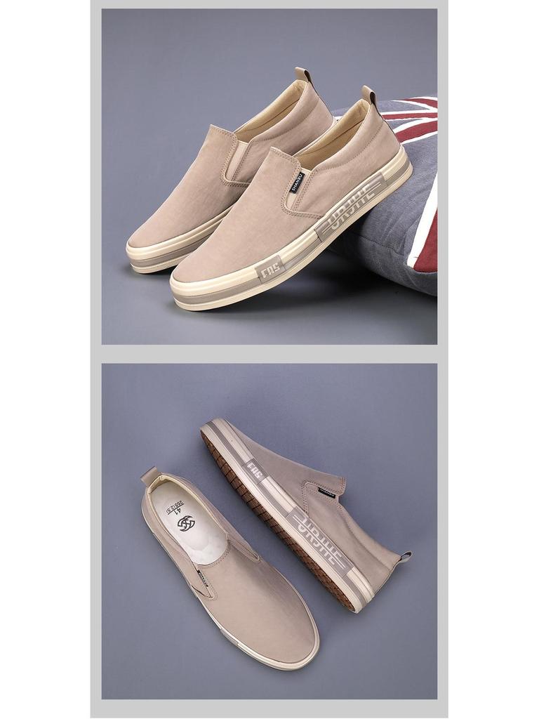 2025 Summer Men's Casual Canvas Slip-ons: Korean Trend, Versatile & Comfortable Flat Shoes