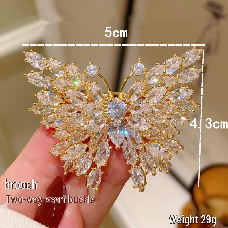 Korean Micro-Pave Pearl Brooch: High-End Floral Scarf Buckle & Corsage for a Luxurious Style