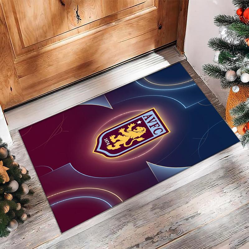 Tappeto in Velluto di Cristallo con Stampa Calcio Aston Villa, Comodo Assorbente d'Acqua Antiscivolo Tappeto per Pavimenti Interni