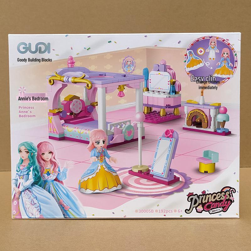 Gudi Blocks Sweetheart Princess Playhouse - Annie s Bedroom Set for Girls