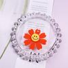 40mm Korean Style Smiley Face Chrysanthemum Acrylic Keychain Earrings for DIY Phone Accessories