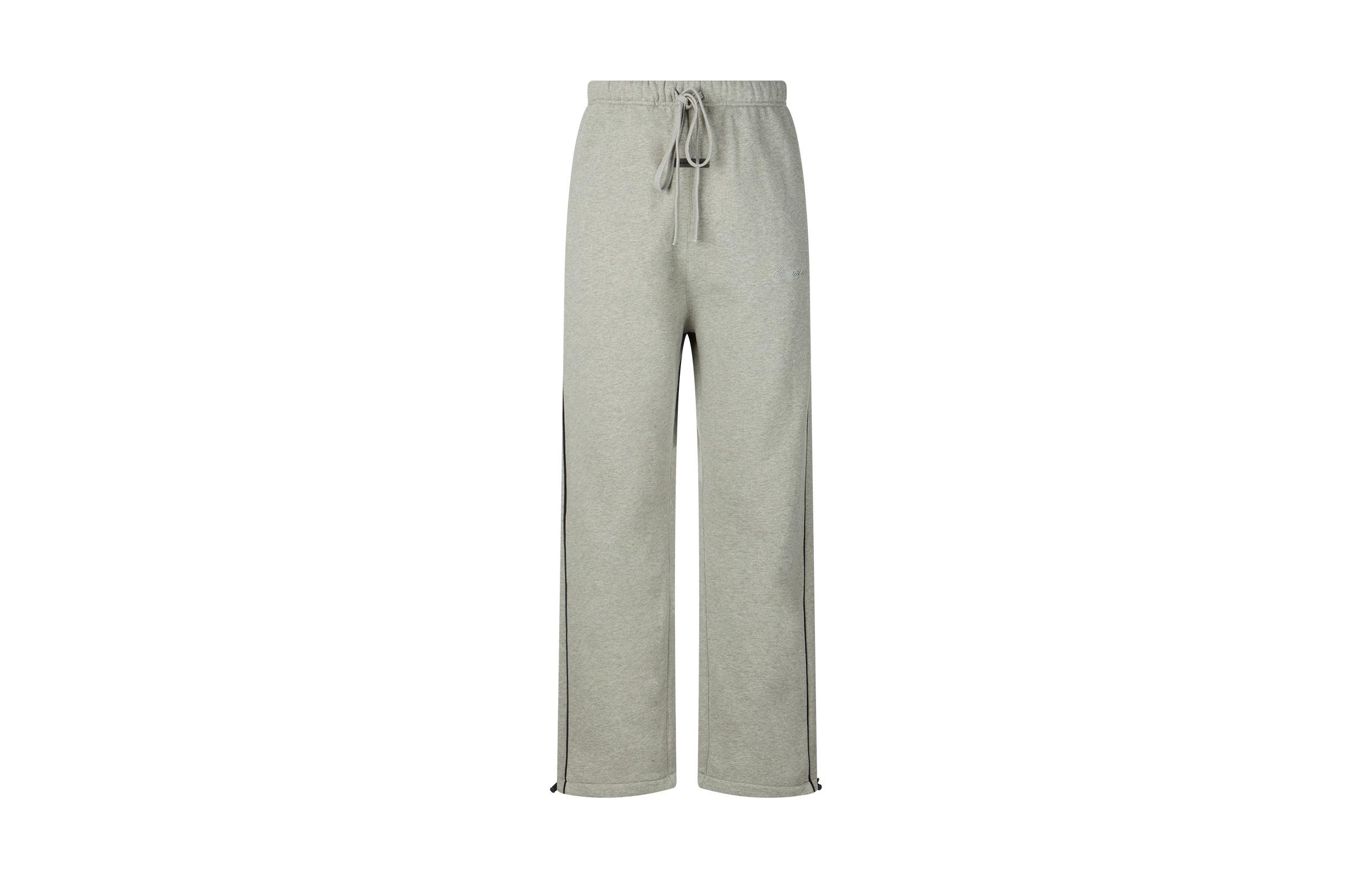 Heren Fear of God Essentials Relaxed Fleece Piping Trainingsbroek Concrete Heather/Zwart XL beige
