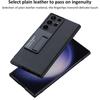 PU Leather Stand Case for Samsung S23 Ultra/S24/S24+ - Anti-Fall Protective Cover