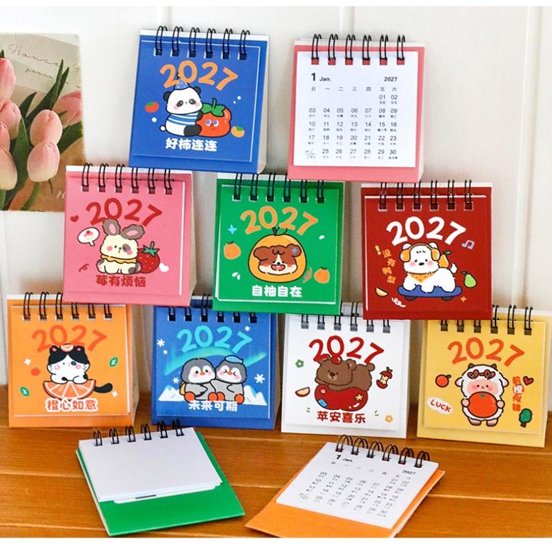 2027 Desk Calendar Mini Portable Travel Calendars Perfect For Home Office School Daily Schedule Planning Home Decor