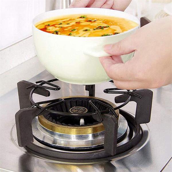 2 Stück Universal Gasherd Ablage Gusseisen Wokhalter Küchenherd Halterung