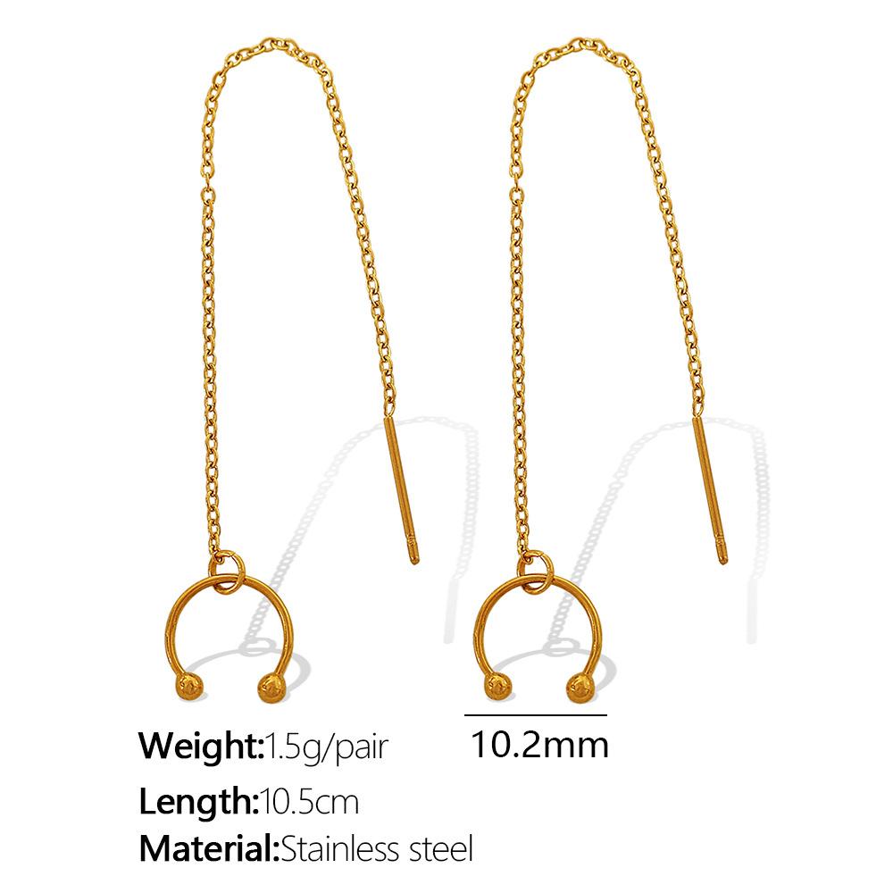 Temperament earrings two-wear ear lines long fringed integrated earbone clip earrings