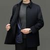 Firstview Men's Wool Blend Lapel Overcoat with 90% Down Lining