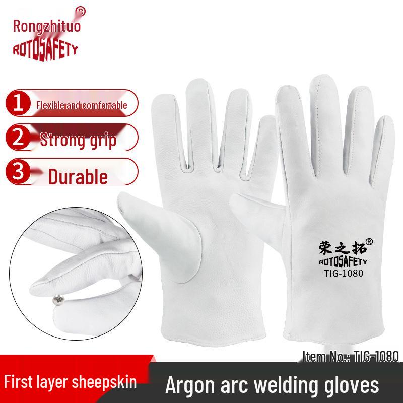 Rękawice spawalnicze ze skóry owczej odporne na ciepło - Podszyte polarem, ognioodporne, odporne na ścieranie, izolujące