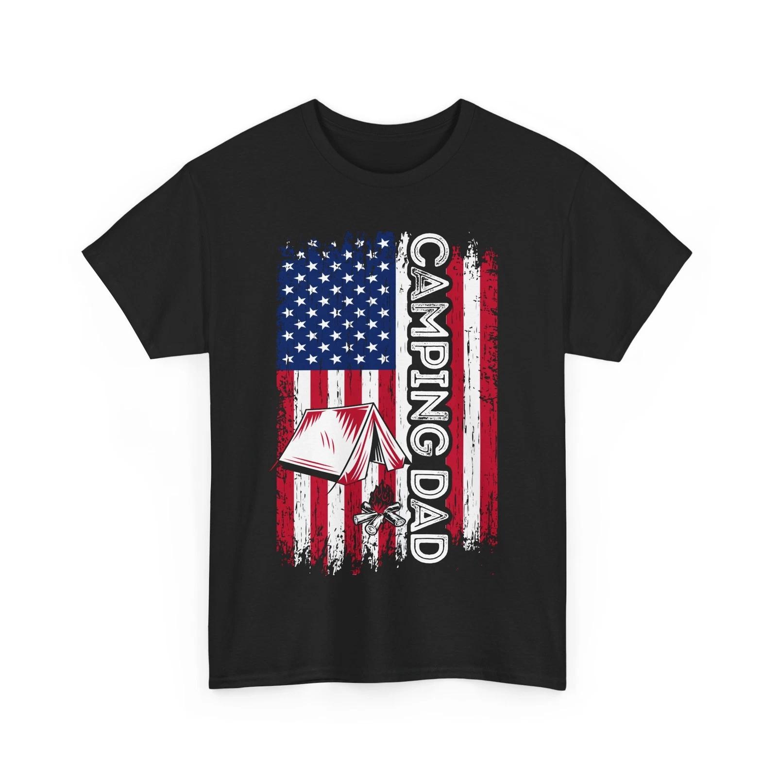 Camping Dad Shirt, American Flag Camping Lovers Dad Father s Day Shirt 3XL