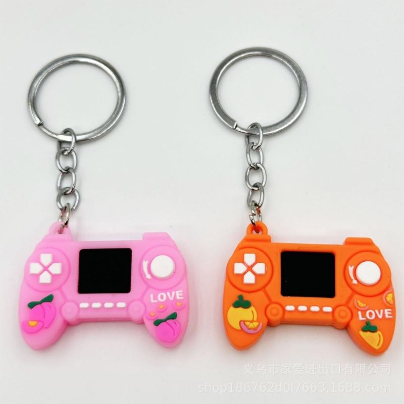 Playful Fruit Designs Gaming Keychain Creative Gamepad Keyring Lightweight PVC Key Holder Perfect For Accessories