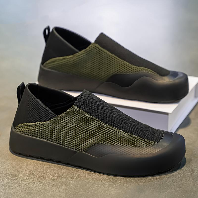 Outdoor men's shoes new spring mesh casual shoes soft sole versatile low-top shoes trend one-pedal lazy shoes
