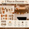 Sustainable Gift for Her Fall Wooden Garland Decor, Rustic Autumn Hanging Ornament with Squirrel Sun Bleached Wood Art Maple Leaf Pinecone,