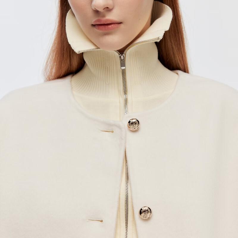ONLY Women's 3D Button Loose Fit Short Wool Blend Coat