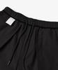Yujen Double-Pleat Wide Cotton Elastic Waist Pants_Black