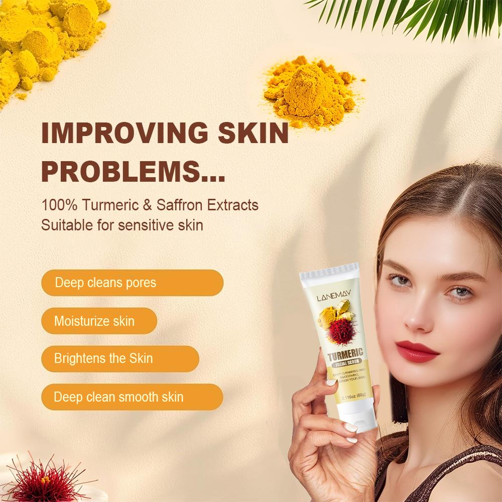 60g Turmeric Face Wash-Nourish and Moisturize the facial skin-Cleaning skin pores and Brightening skin