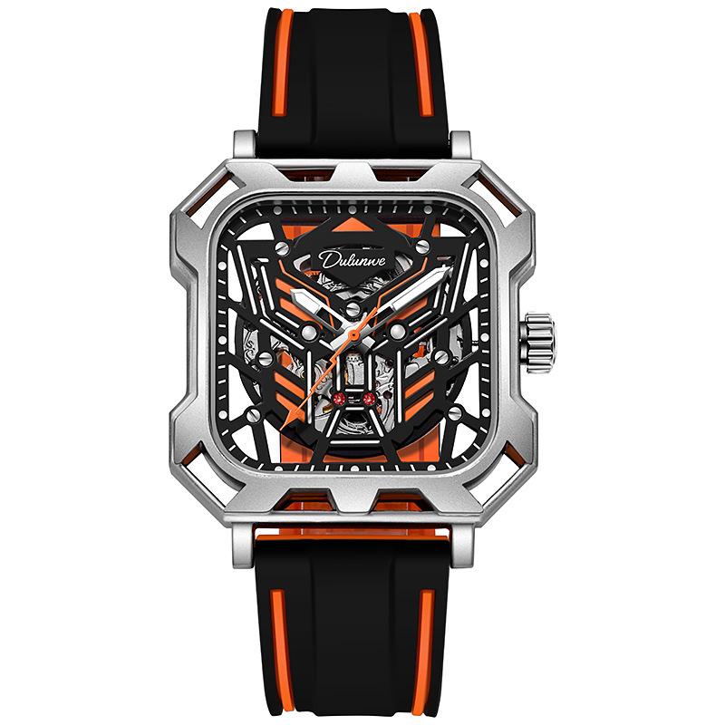 Unique Square Hollow Dial Watches Top Luxury Brand Men Sport Watch Automatic Mechanical Waterproof Wristwatch Relogio
