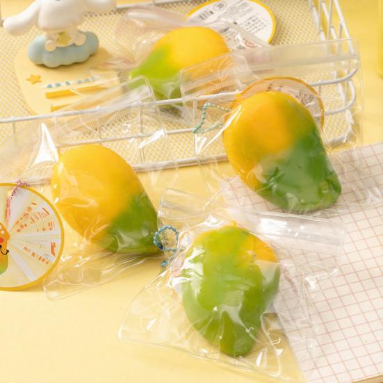 Tomato Squeeze Toy Stress Relief Persimmon Mangosteen Mango Lemon Squeeze Sensory Fidget Toy Slow Rising Stress Ball